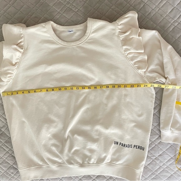 Clare V White Ruffle Sweatshirt - Picture 9 of 12